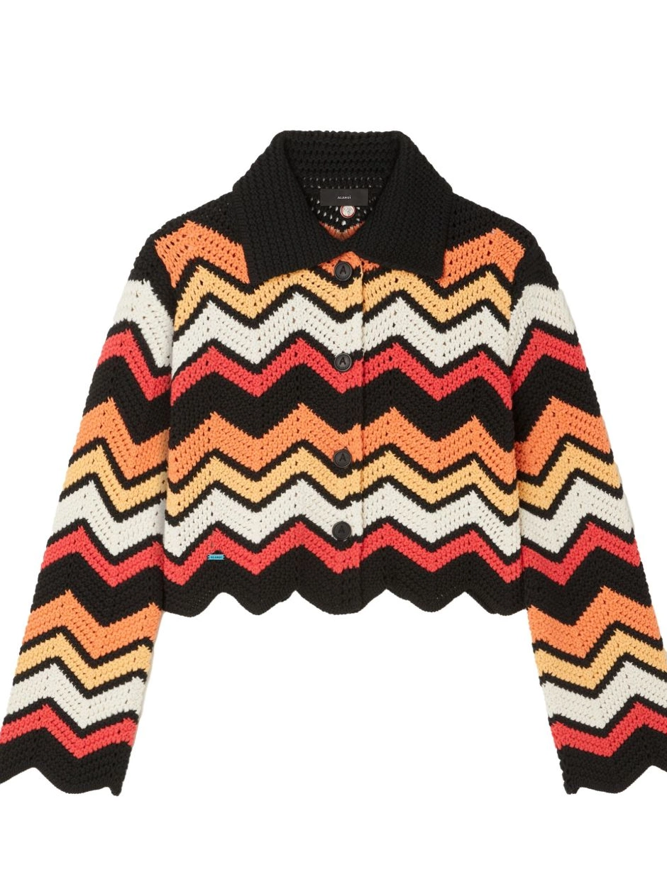 Cheap Women Alanui jacket chevron Kaleidoscopic knitted 0404